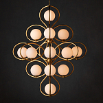 Люстра с закругленным каркасом золотого цвета и белыми плафонами Round Curl варинант исполнения - 3 | Loft Concept в Москве