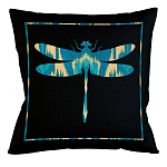 Подушка декоративная стрекоза бирюзово-жёлтая Ikat Pattern варинант исполнения - 1 | Loft Concept в Москве