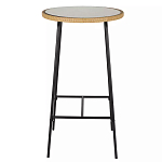Барный столик с круглой плетеной столешницей Wicker Table Top варинант исполнения - 1 | Loft Concept в Москве