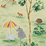 Обои ручная роспись Promenade Original colourway on cream painted silk варинант исполнения - 2 | Loft Concept в Москве