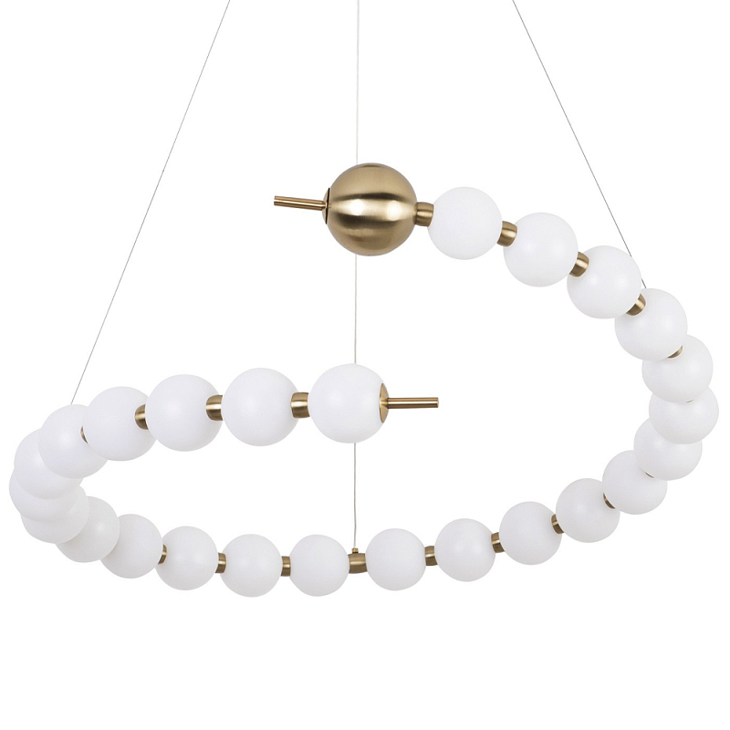         Pearls Suspension Brass Spiral Chandelier     | Loft Concept 