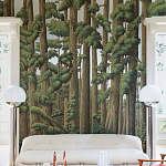 Обои ручная роспись Redwoods Sequoia on Sterling Silver gilded paper варинант исполнения - 3 | Loft Concept в Москве