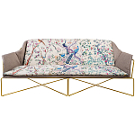Трехместный диван на металлическом каркасе с цветочным принтом в стиле шинуазри Chinoiserie Birds on a Tree Sofa варинант исполнения - 5 | Loft Concept в Москве