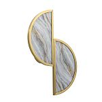 Бра с двумя полукруглыми плафонами из искусственного алебастра в бронзовой оправе Marbella варинант исполнения - 6 | Loft Concept в Москве