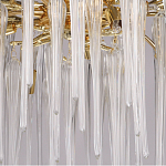 Люстра золотого цвета с декоративными ветками и длинными прозрачными стеклянными подвесами в форме сосулек Droplet Chandelier варинант исполнения - 4 | Loft Concept в Москве