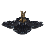 Менажница темно-синяя фарфоровая с бронзовой фигуркой ангела Eden Garden варинант исполнения - 1 | Loft Concept в Москве