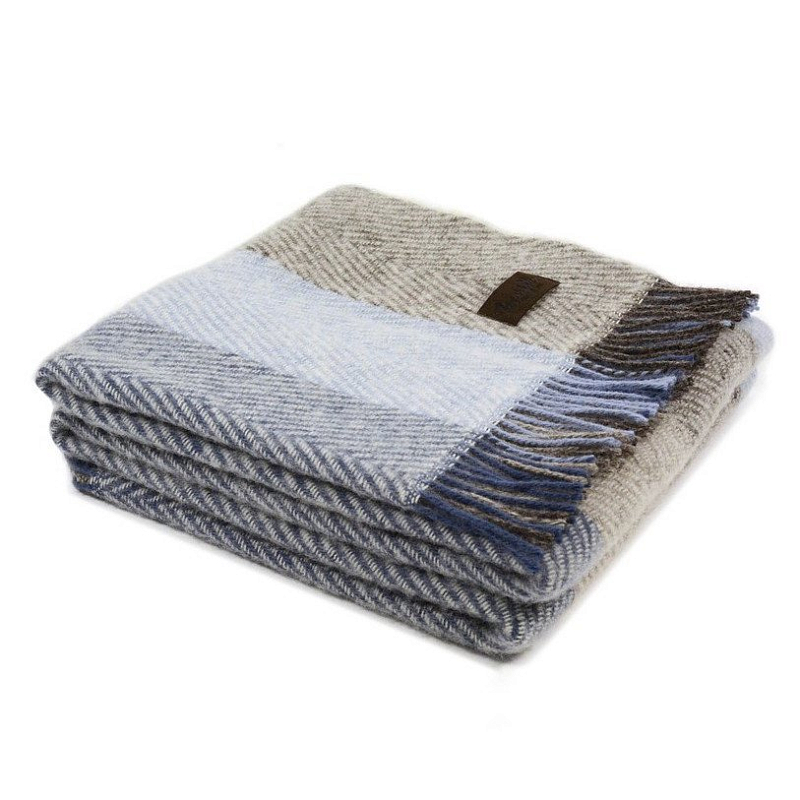 Плед VADSO SPINA 1002 Marzotto Серый Голубой в Москве | Loft Concept 