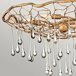 Люстра подвесная золотого цвета с металлическим сетчатым основанием и стеклянными каплевидными подвесками Hinkley варинант исполнения - 5 | Loft Concept в Москве