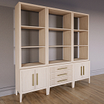 Модульный стеллаж Primo из трех составных элементов Светлый дуб варинант исполнения - 3 | Loft Concept в Москве