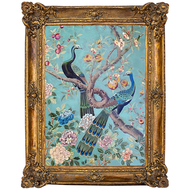          Chinoiserie Imperial Garden Peacocks on a Tree Poster      | Loft Concept 