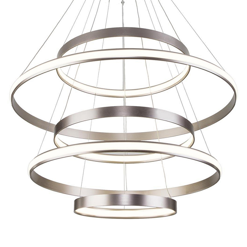 Люстра Light Ring Vertical Silver 5 колец серебро Никель Сатин в Москве | Loft Concept 