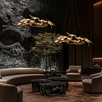 Люстра подвесная с прозрачными стеклянными птичками на ветвях Диаметр 80 см Serip Voa варинант исполнения - 11 | Loft Concept в Москве