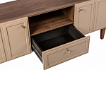 ТВ-тумба бежевая из массива бука с 2-мя дверками и ящиком Wenge Light варинант исполнения - 4 | Loft Concept в Москве