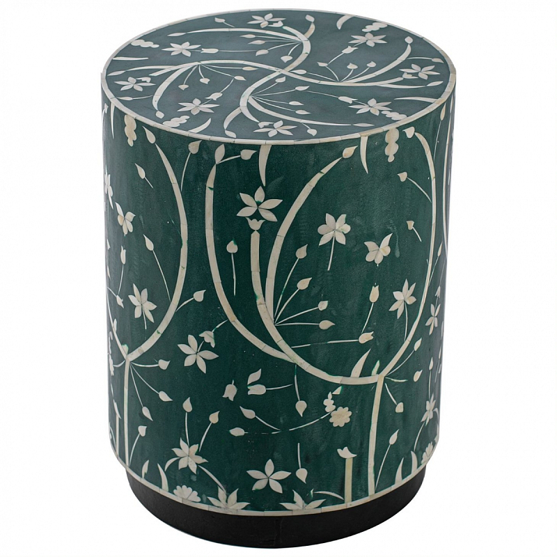  Green Flower Indian Bone Inlay stool    | Loft Concept 