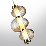 Подвесной светильник с 3-мя рифлеными стеклянными шарами Marcelh Light варинант исполнения - 5 | Loft Concept в Москве