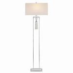 Торшер с прямоугольным тканевым абажуром на белом мраморном основании Silver Threads варинант исполнения - 1 | Loft Concept в Москве