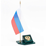 Флагшток с гербом России из натурального камня змеевик Stone Flagpole варинант исполнения - 2 | Loft Concept в Москве