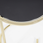 Приставной столик на золотистом основании с черной столешницей Noir варинант исполнения - 2 | Loft Concept в Москве