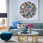 Дизайнерский журнальный столик чёрный с круглой столешницей Arycy варинант исполнения - 1 | Loft Concept в Москве