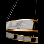 Люстра в виде кольца из натурального камня Golden Alavastor варинант исполнения - 3 | Loft Concept в Москве