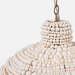 Подвесной светильник в виде купола декорированный белыми деревянными бусинами White Wooden Beads Hanging Lamp варинант исполнения - 2 | Loft Concept в Москве