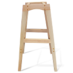 Барный стул со спинкой на 4-х деревянных ножках Синий Велюр Ava Charm варинант исполнения - 6 | Loft Concept в Москве