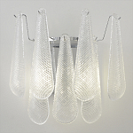 Бра с подвесками из рифленного стекла в форме капель на основании цвета хром Textured Glass варинант исполнения - 5 | Loft Concept в Москве