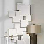 Золотое зеркальное панно из зеркальных квадратов Overlapping варинант исполнения - 3 | Loft Concept в Москве