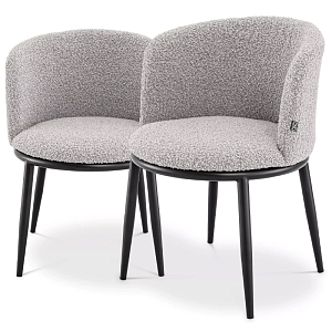 Комплект из двух стульев Eichholtz Dining Chair Filmore Set of 2 Boucle Grey