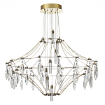 Люстра подвесная из металла с прозрачными подвесками из хрусталя Quasar 93 варинант исполнения - 2 | Loft Concept в Москве