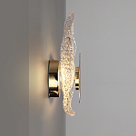 Бра с рельефным волнообразным стеклянным плафоном и вставкой из мрамора Liquid Stone варинант исполнения - 2 | Loft Concept в Москве