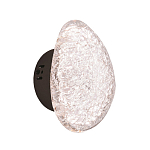 Бра с прозрачным рельефным плафоном на черном металлическом основании Iona варинант исполнения - 1 | Loft Concept в Москве