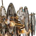 Люстра подвесная с овальными подвесками из стекла дымчатого цвета Harlow Crystal Round варинант исполнения - 2 | Loft Concept в Москве