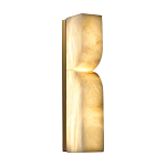 Бра с изогнутым плафоном из белого алебастра на прямоугольном основании Cryptocrystalline Stone варинант исполнения - 3 | Loft Concept в Москве