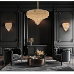 Люстра с каскадом из прозрачного хрусталя Constant Sparks варинант исполнения - 16 | Loft Concept в Москве