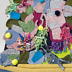 Ковер разноцветный из джинсовой одежды и армейских палаток Upcycling варинант исполнения - 3 | Loft Concept в Москве