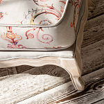 Мягкая банкетка из массива бука серая с растительным орнаментом Raffael Grey Floral Banquette варинант исполнения - 3 | Loft Concept в Москве