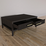 Кофейный стол Primo с двумя ящиками Темный орех варинант исполнения - 7 | Loft Concept в Москве