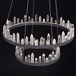 Люстра с двумя кольцами черного цвета с хрустальными элементами QUARTZ CRYSTAL варинант исполнения - 4 | Loft Concept в Москве