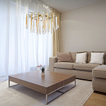 Люстра подвесная золотого цвета с разветвленными ветвями и прозрачными стеклянными подвесками Droplet Chandelier варинант исполнения - 12 | Loft Concept в Москве