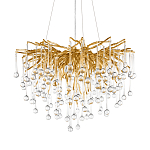 Люстра подвесная с прозрачными стеклянными подвесками в форме капель Диаметр 60 см Droplet Chandelier варинант исполнения - 18 | Loft Concept в Москве