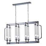 Люстра прямоугольная с 8-ю стеклянными плафонами цилиндрической формы Jeanette варинант исполнения - 3 | Loft Concept в Москве