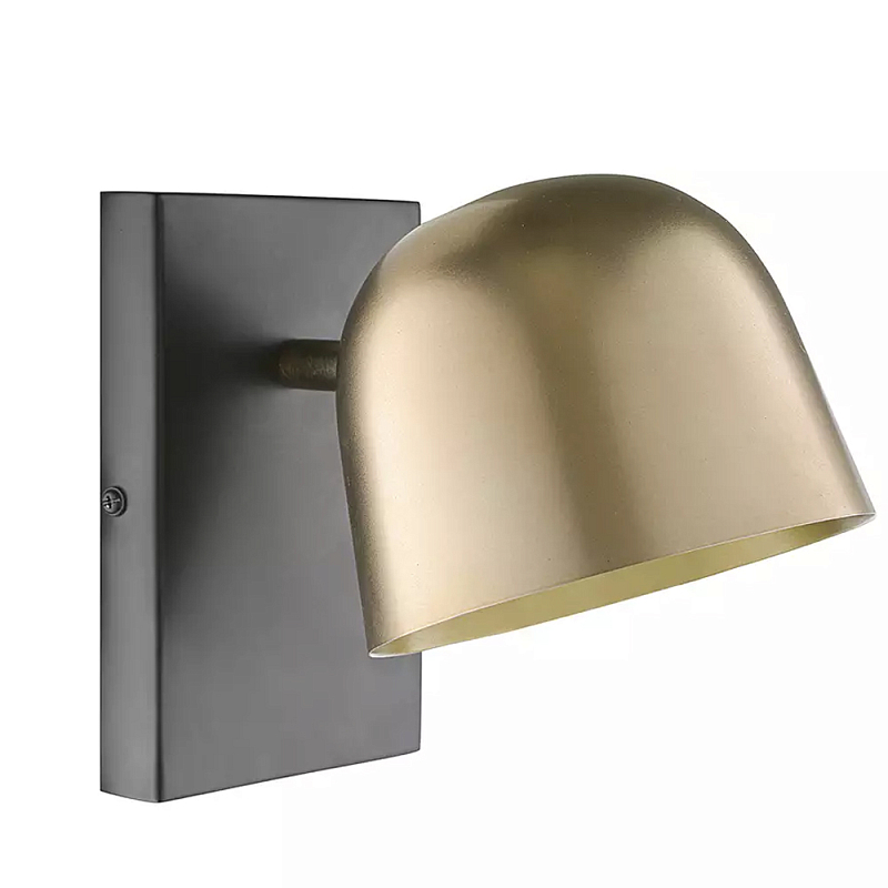 Бра с наклонным плафоном в сочетании золотистого и чёрного цвета Sconce with Sloping Shade Золотой Черный в Москве | Loft Concept 