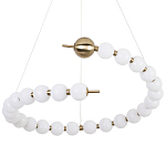 Люстра в виде спирали с сферическими акриловыми плафонами Pearls Suspension Brass Spiral Chandelier варинант исполнения - 1 | Loft Concept в Москве