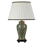 Настольная лампа с керамическим основанием с золотистым решетчатым узором и белым плиссированным абажуром Elstead Lighting варинант исполнения - 1 | Loft Concept в Москве