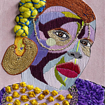 Картина с вышивкой Портрет wall panel People with the yellow ear 4 варинант исполнения - 1 | Loft Concept в Москве