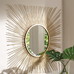 Зеркало-солнце круглое с золотыми лучам Sunrise варинант исполнения - 1 | Loft Concept в Москве