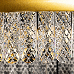 Люстра двухъярусная с золотого цвета и прозрачными подвесками Pettico варинант исполнения - 8 | Loft Concept в Москве