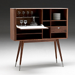 Дизайнерский комод-буфет на высоких ножках с выдвижными ящиками и открытыми полками Joshar варинант исполнения - 3 | Loft Concept в Москве