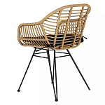 Стул с ротанговым плетением Wicker Half Chair с подлокотниками варинант исполнения - 3 | Loft Concept в Москве